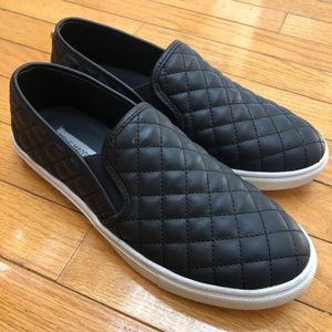 Steve Madden Quilted Black Leather Sneakers